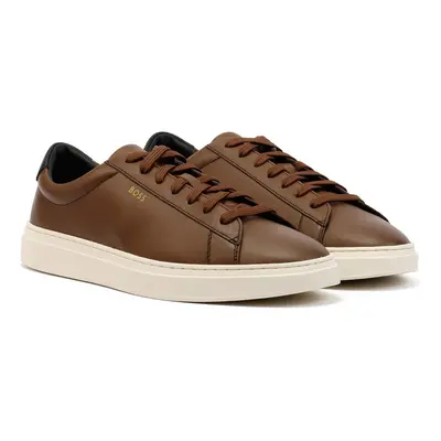 (Brown, (Adults')) Boss Kieran Tennis Leather Men's Brown Trainers