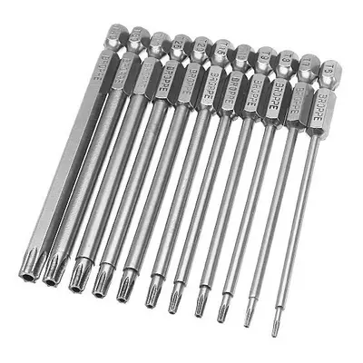 11pcs T6-T40 100mm Magnetic Torx Screwdriver Bits 1/4 Inch Hex Shank