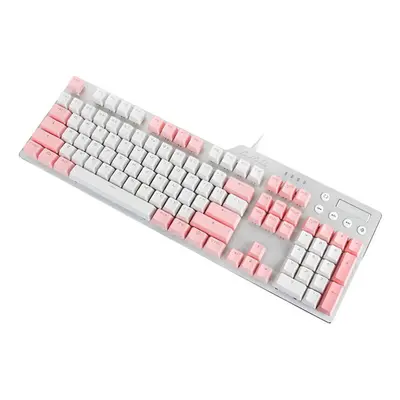 (Pink) Keys Translucent Keycap Set PBT Matte Texture Color Matching Keycaps for Mechanical Keybo