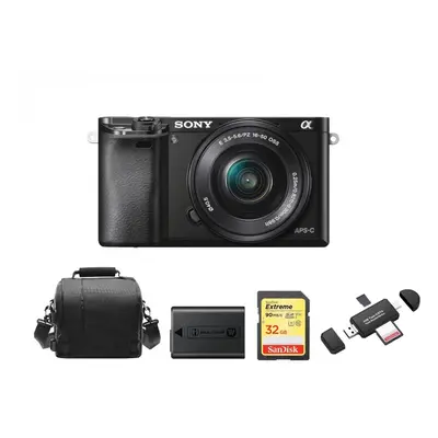 SONY A6000 Black SEL 16-50MM OSS Black+32Gcard+Bag+Battery+Card Reader