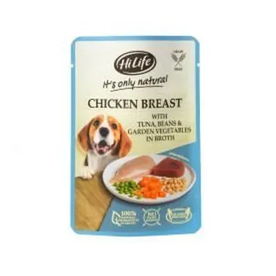 HiLife It's Only Natural - Chicken Breast with Tuna, Beans & Garden Vegetables in Broth, x 100g