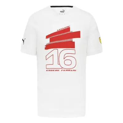 (XXL) Ferrari Fanwear LeClerc #16 Fanwear Drivers Tee (White)