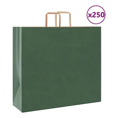 (green, x x cm/ pcs) vidaXL Paper Bags pcs with Handles White 21x11x28 cm Paper Grocery Bag