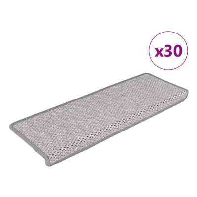 (platina) vidaXL Self-adhesive Stair Mats Stair Treads Protector Rug Sisal-Look pcs