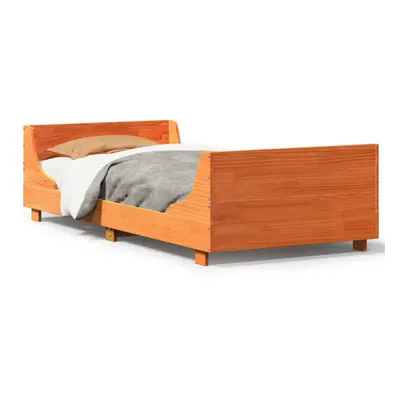 (wax brown, x cm) vidaXL Bed Frame with Headboard Home Bed Base White 140x200 cm Solid Wood Pine