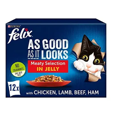 As Good As It Looks Meaty Selection in Jelly Cat Food 12x100 g (Pack of 4)