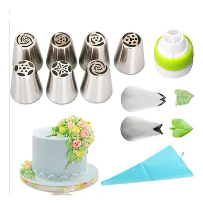 5/7/11PCS Russian Icing Piping Nozzles Tulip Stainless Steel Flower Cream cake Pastry Tips Leaf