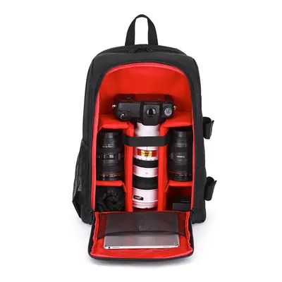 (Red) SLR Camera Bag Shoulder Outdoor Camera Bag Professional Waterproof and Wear-resistant Lapt