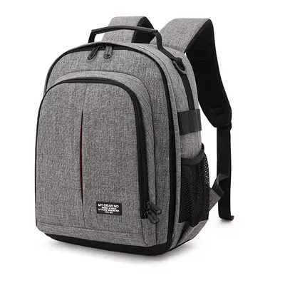 (Grey) Water-resistant Shockproof Camera Bag Shoulder Carry Travel Backpack for Canon for Nikon 