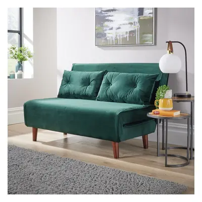 (Green - Double) Morella Velvet Single / Double Folding Sofa Bed