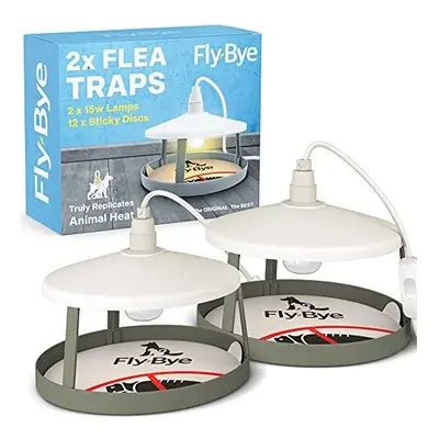 Fly-Bye 2x Ultimate Flea Traps with Sticky Discs - Flea Treatment for House - Flea Killer for Ho