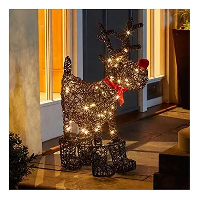 Sparkly Rudolph Light Up Warm White LED Reindeer Indoor Outdoor Use