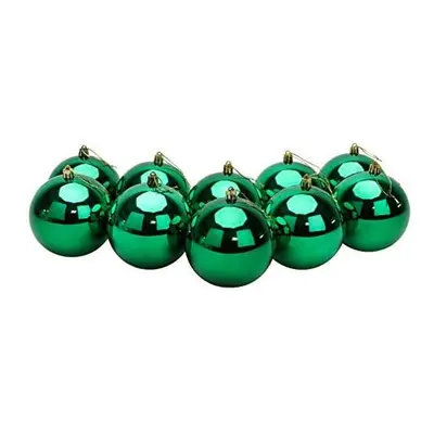 10 Extra Large 100mm Colour Christmas Baubles - Christmas Tree Decorations (Green)