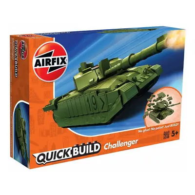 Airfix Quick Build Challenger Tank Model Railway Toy, Green