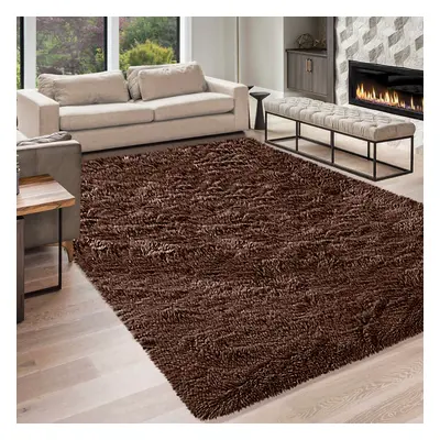 (Brown, 160cm x 230cm (5ft 3" x 7ft 6")) Non Slip Rugs Soft Shaggy Area Rugs Runner Bath & Door 