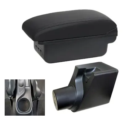 (black) For Toyota Yaris Hybrid Car Armrest Box Retrofit Parts Interior Details Storage Usb