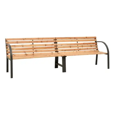 vidaXL Solid Wood Fir Twin Garden Bench cm Park Patio Outdoor Bench Seat