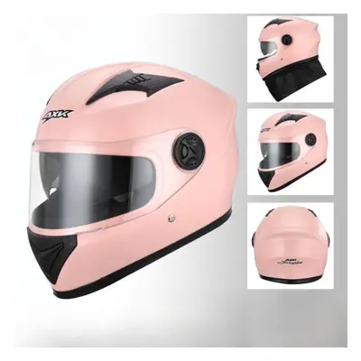 (pink) Motorcycle Electric Vehicle Helmet Full Face Helmet Unisex Fall Winter Warm Riding Helmet