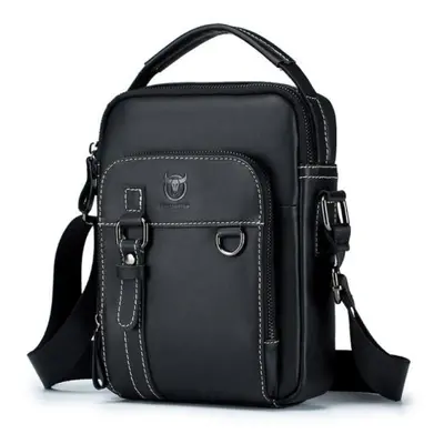 (black) Bullcaptain Fashion Men&apos;s Shoulder Bag Leather Messenger Bags Male Bolsos Crossbody