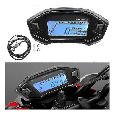 Universal Motorcycle Lcd Digital Speedometer Tachometer Meter Speedometer Gauge