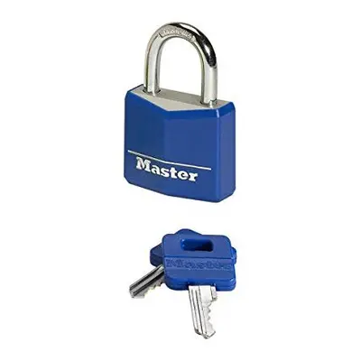 Master Lock 9131EURDCOL Key Padlock in Aluminium with Vinyl Cover, Random Color, x 5.2 x 1.6 cm