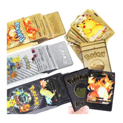 (55PCS GOLD+55PCS Silver + 55PCS Black) Pokemon Cards Vmax TCG GX EX Cards Christmas Gifts