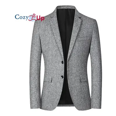 (grey, L) Cozy Up Men&apos;s Suit Blazer Buttons Sport Coat Casual Suit Jacket For Men Regular F