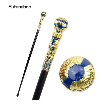 Golden Blue Luxury Round Handle Fashion Walking Stick For Party Decorative Walking Cane Elegant 