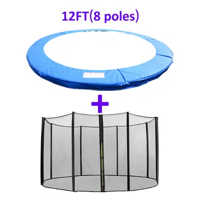 (12FT - Pole, Blue) Greenbay Trampoline Replacement Safety Spring Cover Padding Pads + Safety Ne