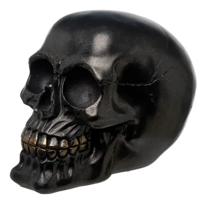 Gothic Metallic Black Skull Ornament