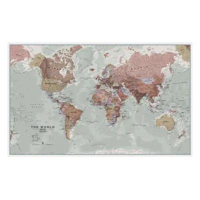 (197 cm x 116.5 cm, Paper) Executive World Wall Map Political