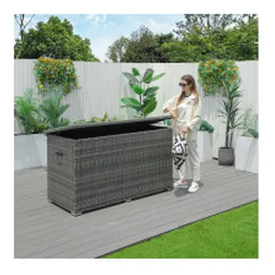 Large L Outdoor Storage Box, Waterproof, UV Resistant, Grey