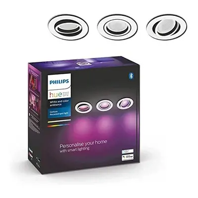 Philips Hue New Centura White and Colour Ambiance Smart Ceiling Light Spot Pack [Round - White] 