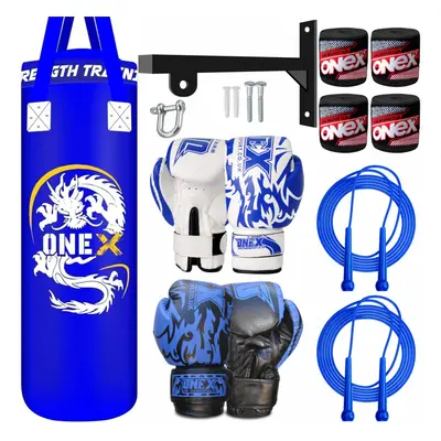 (Blue Set) Heavy Filled Boxing Punch Bag Set Punching Bag 3ft