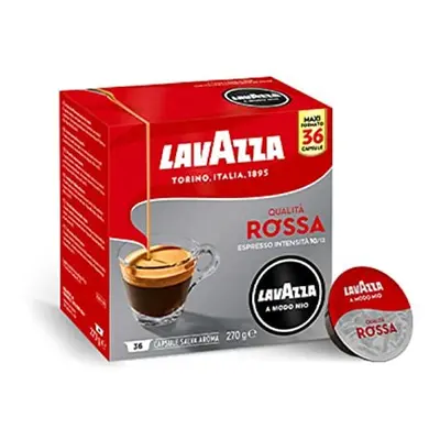 Lavazza A Modo Mio QualitÃ Rossa, Coffee Capsules, Arabica and Robusta, Full and Sustained Taste