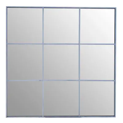 Premier Housewares Grid Wall Mirror with Silver Finish Frame