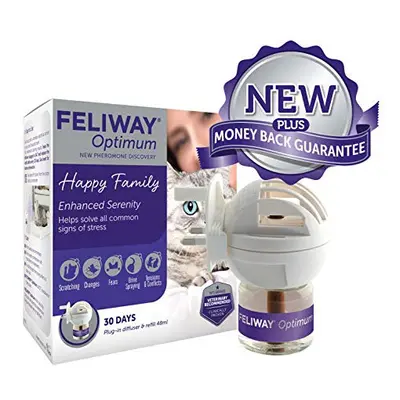 FELIWAY Optimum diffuser & day refill, the best solution to ease cat anxiety, cat conflict and s