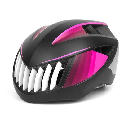 (Black&Rose Red) Cycling Shark Bike Helmets Mountain Bike Safety Hats Ultralight Breathable Vibr