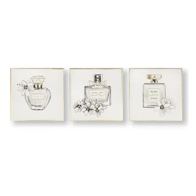 Art for the Home Pretty Perfume Bottles Set of Canvas Printed Canvas