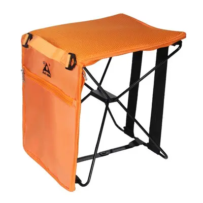 (Orange) Portable foldable camping chair with bag for trekking picnic Beach Seat Fishing Tools C