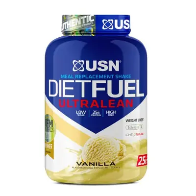 USN Diet Fuel UltraLean Vanilla 2KG: Meal Replacement Shake, Diet Protein Powders for Weight Con