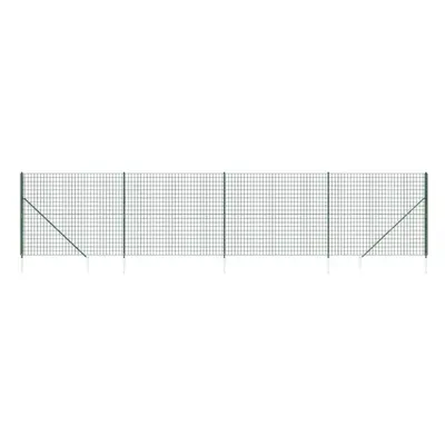 (green, 1.4 x m) vidaXL Wire Mesh Fence Outdoor Garden Wire Fencing Mesh with Spike Anchors