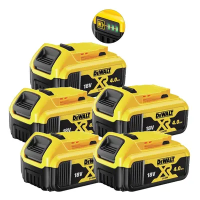 5 x DeWalt DCB182 18v 4.0Ah Li-Ion Battery XR Range Lithium Ion Genuine 4amp UK