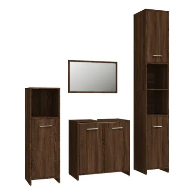 (brown oak) vidaXL Bathroom Furniture Set Piece Engineered Wood Storage Multi Colours