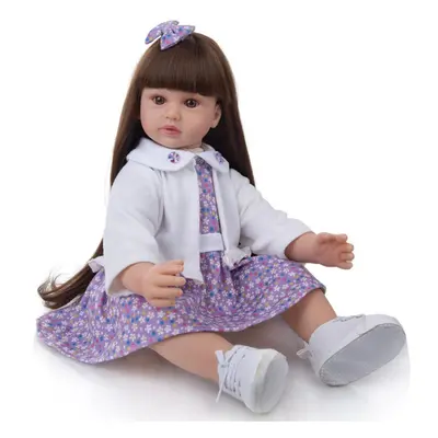 (brown, cm) Super Doll With Long Hair Inch Reborn Dolls Cm Cloth Body Realistic Princess Girl Ba