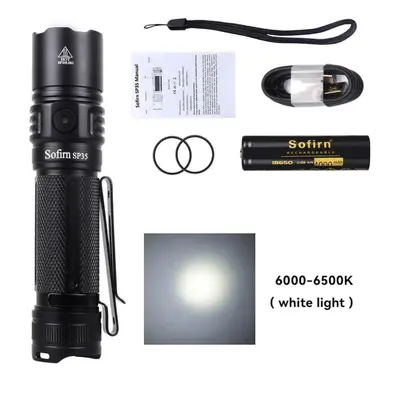 (black, 6000-6500K) Sofirn Sp35 Rechargeable Led Flashlight Type C 2a Sst40 2200lm Torch Groups 