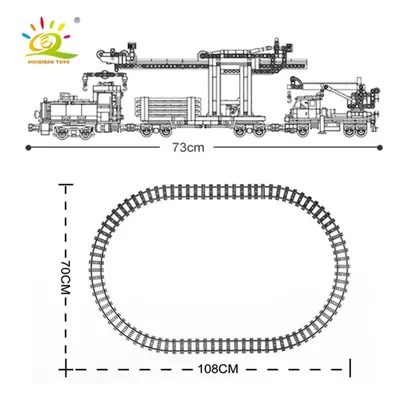 1270pcs Electric City Freight Train Building Blocks Battery Power Railway Track Set Bricks Child