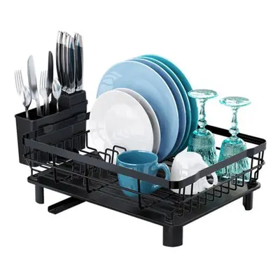 (black) Flatware Rack Strong Load Bearing Partition Storing Anti-rust Sturdy Bowl Plate Cutlery 