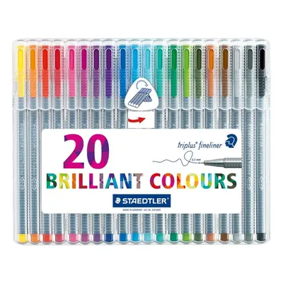 Staedtler 0.3 mm Triplus Fineliner Pen - Assorted Colours (Pack of 20)