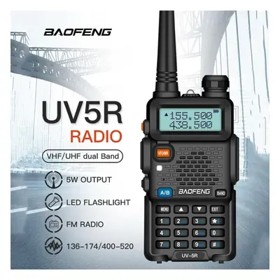 (black) Uv-5r Transceiver Vhf Uhf Dual Band Radio 400-480 Mhz T1 Talkie